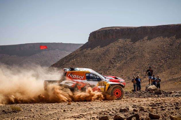 W2RC - RALLYE DU MAROC 2026 203 QUINTERO Seth (usa), SHORT Andrew (usa), Toyota Hilux GR, Toyota Gazoo Racing W2RC, FIA W2RC, ULT T1+, action, during the Stage 2 of the Rallye du Maroc 2026, 4th round of the 2026 WR2C Championship from September 30, 2026 around Zagora, Morocco - AgadirMorocco Copyright: xDamienxSaulnierx