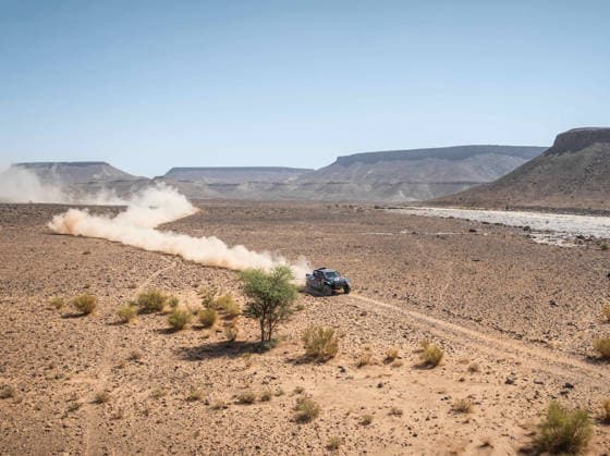 W2RC - RALLYE DU MAROC 2026 215 VARIAWA Saood (rsa), MOORE Charan (rsa), Toyota Hilux IMT Evo, Toyota Gazoo Racing SA, FIA W2RC, ULT T1+, action, during the Stage 2 of the Rallye du Maroc 2026, 4th round of the 2026 WR2C Championship from September 30, 2026 around Zagora, Morocco - AgadirMorocco  Copyright: xDamienxSaulnierx