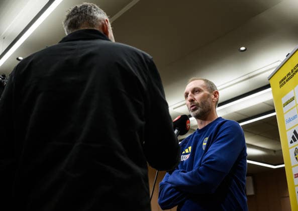 September 30, 260930: Assistant coach Andreas Georgson of the Swedish men’s national soccer team at a press event on September 30, 2026 in Stockholm. Photo by Jesper Zerman, BILDBYRAN, code JZ JZ0763. soccer, football, fotball, Nations League, UEFA Nations League, press conference, event, meeting, Sweden, Sweden A, BBENG  Copyright: JESPERxZERMAN BB260930JZ058