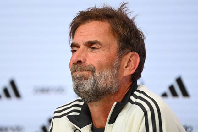 German National Team Coach Juergen KLOPP GER, single frame, cropped image, portrait, press conference on September 30, 2026, UEFA Nations League group stage, Group B, Matchday 3: Germany (GER) vs. Serbia (SRB) on October 1, 2026, ALLIANZ ARENA