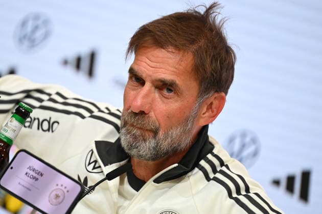 German National Team Coach Juergen KLOPP GER, single frame, cropped image, portrait, press conference on September 30, 2026, UEFA Nations League group stage, Group B, Matchday 3: Germany (GER) vs. Serbia (SRB) on October 1, 2026, ALLIANZ ARENA