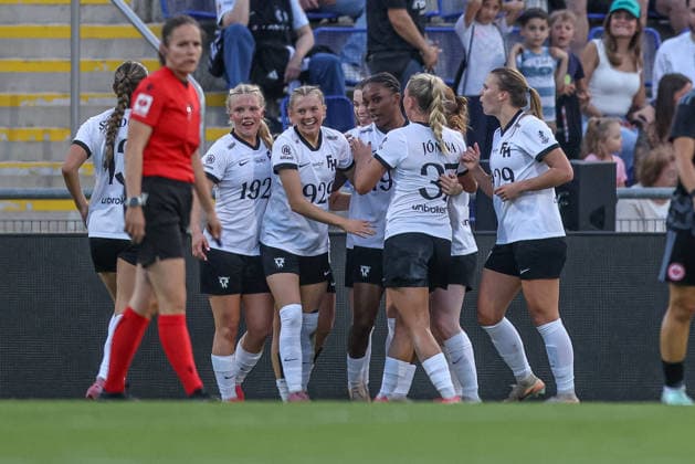 GER, Frankfurt, Eintracht Frankfurt vs. FH Hafnarfjördur, UEFA Europa Cup, Soccer, UEFA, 2026–2027 Season, Stadion am Brentanobad, Qualifying Round, Second Leg: Nia Christopher of FH Hafnarfjördur scores the 7th goal, Celebration and Joy, Emotions. DFB and DFL regulations prohibit any use of photographs as image sequences and or quasi-video. September 30, 2026 Copyright: HMBxMedia HendrikxHamelau