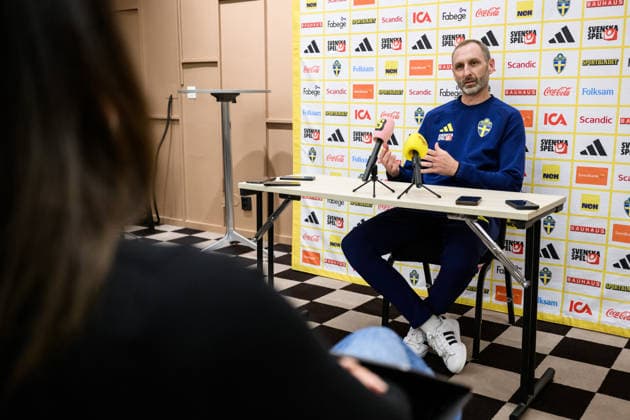 September 30, 2026: Assistant coach Andreas Georgson of the Swedish men’s national soccer team at a press event on September 30, 2026 in Stockholm. Photo by Jesper Zerman, BILDBYRAN, code JZ JZ0763: soccer, football, UEFA Nations League, press conference, event, meeting, Sweden, Sweden A, bbeng  Copyright: JESPERxZERMAN BB260930JZ062