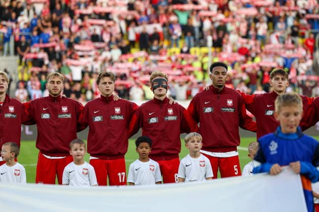 Katowice 30.09.2026. Football European Qualifiers match between Poland U21, U 21 and Sweden U21 in Katowice, Poland --- Mecz eliminacji do Mistrzostw Europy pomiedzy Polska U21 a Szwecja U21 w Katowicach, Polska Persons Shown : Polska U21 Fot. Michal Gaciarz Arena Akcji NEWSPIX.PL --- newspix.pl 