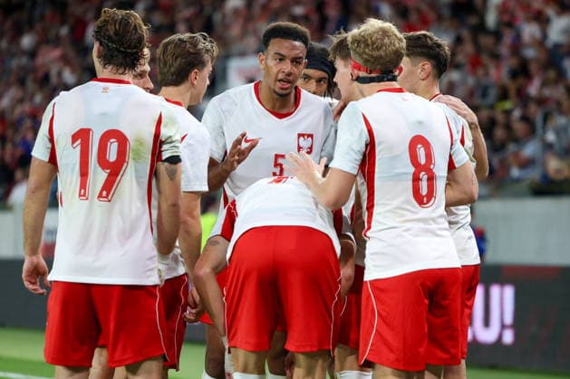 Katowice 30.09.2026. Football European Qualifiers match between Poland U21, U 21 and Sweden U21 in Katowice, Poland --- Mecz eliminacji do Mistrzostw Europy pomiedzy Polska U21 a Szwecja U21 w Katowicach, Polska Persons Shown : Polska U21 radosc, joy Fot. Michal Gaciarz Arena Akcji NEWSPIX.PL --- newspix.pl 