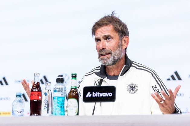MUNICH, GERMANY - SEPTEMBER 30: Juergen Klopp (Head Coach Germany) gestures during the pressconference before the UEFA Nations League match between Germany vs. Serbia at Allianz Arena on matchday 3 of the UEFA Nations League on September 30, 2026 in Munich, Germany. Bavaria Germany Copyright: xSteffiexWunderlx