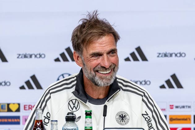 Jürgen Klopp, Head Coach, German National Team, Germany, smiling portrait, Germany vs. Serbia, soccer, UEFA Nations League, League A group stage, post-match press conference, 2026–2027 season, September 30, 2026 DFL DFB REGULATIONS PROHIBIT ANY USE OF PHOTOGRAPHS AS IMAGE SEQUENCES AND OR QUASI-VIDEO Photo: HMB Media, Heike Feiner Copyright: HMBxMedia HeikexFeiner