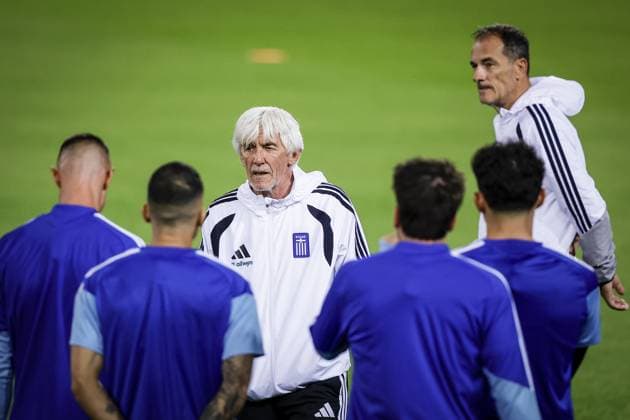 THESSALONIKI , 30-09-2026 , Toumba Stadium , season 2026 2027 , UEFA Nations League football , Picture shows Greece trainer coach Ivan Jovanovic during the press conference, PK, Pressekonferenz md-1 and training Press conference Greece and training in Thessaloniki  x207758832x Copyright: