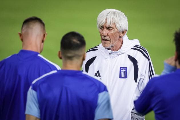 THESSALONIKI , 30-09-2026 , Toumba Stadium , season 2026 2027 , UEFA Nations League football , Picture shows Greece trainer coach Ivan Jovanovic during the press conference, PK, Pressekonferenz md-1 and training Press conference Greece and training in Thessaloniki  x207758838x Copyright: