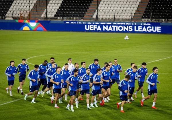 THESSALONIKI - The Greek national team, Nationalteam squad during a training session at PAOK FC s Toumba Stadium, ahead of the Nations League match between the Netherlands and Greece. KOEN VAN WEEL ANP xVIxANPxSportx xxANPxIVx 570908540 originalFilename: 570908540.jpg