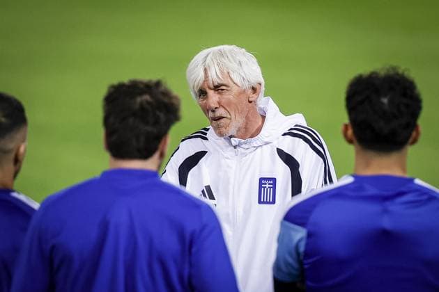 THESSALONIKI , 30-09-2026 , Toumba Stadium , season 2026 2027 , UEFA Nations League football , Picture shows Greece trainer coach Ivan Jovanovic during the press conference, PK, Pressekonferenz md-1 and training Press conference Greece and training in Thessaloniki  x207758862x Copyright: