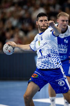 FLENSBURG, GERMANY - SEPTEMBER 30: Jordi Deumal Torroella (Fraikin BM. Granollers, 06) during the EHF European League match between SG Flensburg-Handewitt vs Fraikin BM. Granollers at GGW Arena on matchday 1 of the Group Matches Group E on September 30, 2026 in Flensburg, Germany. Schleswig-Holstein Germany Copyright: xMarioxM.xKobergx