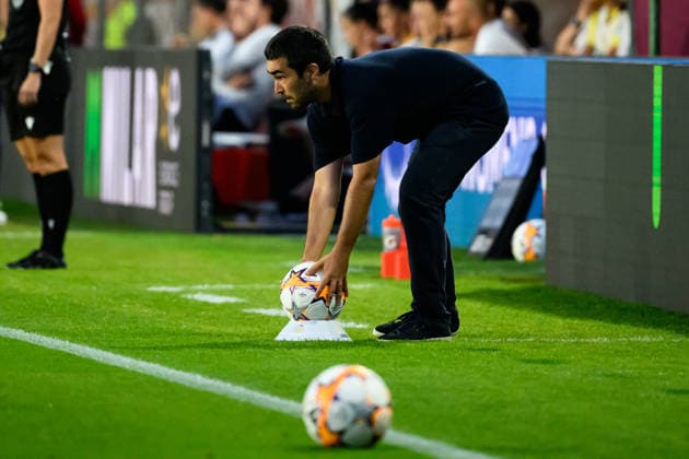 Pere Romeu, Head coach of FC Barcelona, Barca during the Women s Champions league football match between AS Roma and FC Barcelona at Tre Fontane stadium in Rome (Italy), September 30, 2026. AndreaxStaccioli