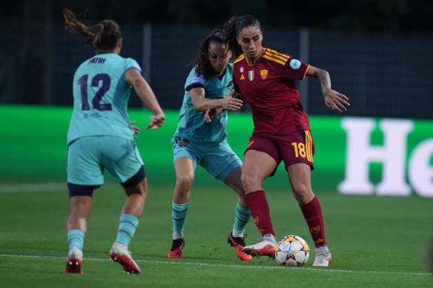 Roma™s Martina Piemonte during the Uefa Women™s Champions League soccer match between Roma and Barcellona at the Rome s Tre Fontane stadium, Italy - Wednesday September 30, 2026 - Soccer ( Photo by Alfredo Falcone LaPresse )  Copyright: xAlfredoxFalcone LaPressex