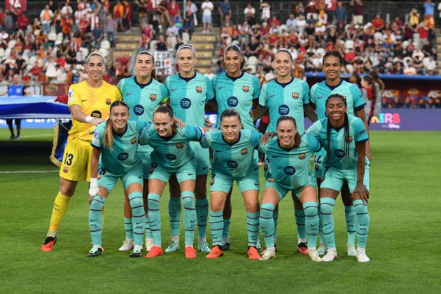 SOCCER - Women s Champions League - AS Roma vs. FC Barcelona, Barca Photo by IPA ABACAPRESS.COM89149133 - The FC Barcelona lineup during the match against A.S. Roma Femminile and the FC Barcelona lineup during the UEFA Women s Champions League at Tre Fontane Stadium in Rome on September 30, 2026. Rome Italy  Copyright: xIPAxSport ABACAx