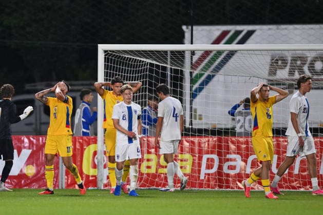 Romania v Finland, U21, U 21 Atanas Trica reacts during the European Under-21 Championship 2027, Qualifying round game between Romania and Finland at Eugen Popescu stadium in Targoviste, Romania, 30 September 2026. ALEX NICODIM Imago Images Copyright: xAlexxNicodimx