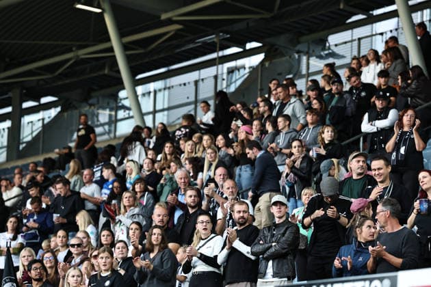 SOCCER - WEC, Sturm vs Wolfsburg GRAZ,AUSTRIA,30.SEP.26 - SOCCER - UEFA Women s Europa Cup, qualification, SK Sturm Graz vs VfL Wolfsburg. Image shows fans.  GEPAxpictures xChrisxBauer