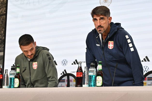 SERBIA press conference, PK, Pressekonferenz DUSAN TADIC and VELJKO PAUNOVIC coach of Serbia press conference at Allianz arena , Munich 01.10.2026 Foto: FOOTBALL, SERBIA, GERMANY, UEFA NATIONS LEAGUE, PRESS CONFEFERENCE Munich Allianz arena Germany Copyright: xMarkoxMetlas xMNxPressx