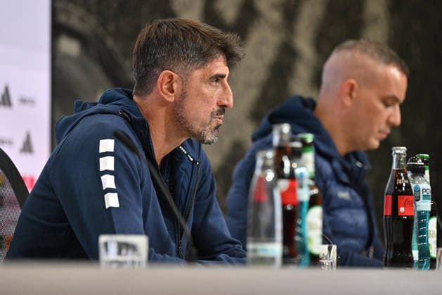 SERBIA press conference, PK, Pressekonferenz VELJKO PAUNOVIC coach of Serbia press conference at Allianz arena , Munich 01.10.2026 Foto: FOOTBALL, SERBIA, GERMANY, UEFA NATIONS LEAGUE, PRESS CONFEFERENCE Munich Allianz arena Germany Copyright: xMarkoxMetlas xMNxPressx