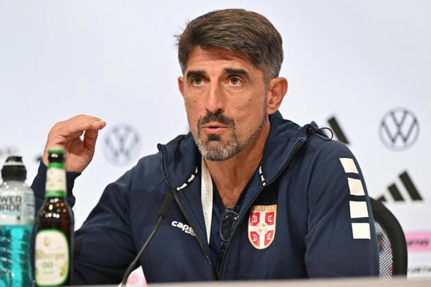 SERBIA press conference, PK, Pressekonferenz VELJKO PAUNOVIC coach of Serbia press conference at Allianz arena , Munich 01.10.2026 Foto: FOOTBALL, SERBIA, GERMANY, UEFA NATIONS LEAGUE, PRESS CONFEFERENCE Munich Allianz arena Germany Copyright: xMarkoxMetlas xMNxPressx