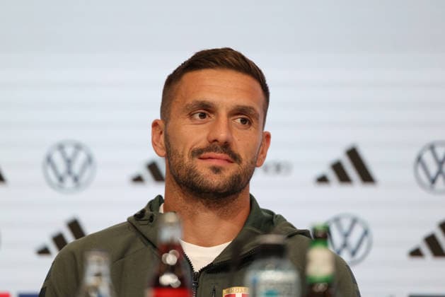 Dusan Tadic, Serbia, 10 at the press conference, GER, Serbia National Team, Post-match press conference, Soccer, UEFA Nations League, 2026–2027 season, September 30, 2026, GER, Serbia National Team, Post-Match Press Conference, Soccer, UEFA Nations League, 2026–2027 Season, September 30, 2026, Munich Copyright: xEibner-Pressefoto JennixMaulx EP_JML