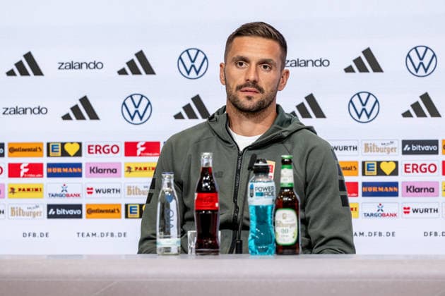 Luka Jovic, Serbia, 08 Portrait, GER, Germany vs. Serbia, Soccer, UEFA Nations League, League Phase League A, Post-Match Press Conference, 2026–2027 Season, September 30, 2026 DFL DFB REGULATIONS PROHIBIT ANY USE OF PHOTOGRAPHS AS IMAGE SEQUENCES AND OR QUASI-VIDEO Photo: HMB Media, Heike Feiner Copyright: HMBxMedia HeikexFeiner