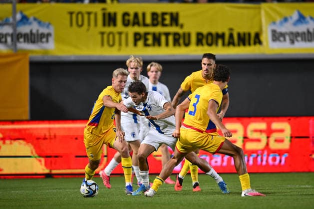 Romania v Finland, U21, U 21 Juho Talvitie plays during the European Under-21 Championship 2027, Qualifying round game between Romania and Finland at Eugen Popescu stadium in Targoviste, Romania, 30 September 2026. ALEX NICODIM Imago Images Copyright: xAlexxNicodimx