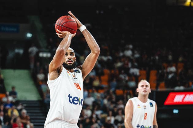 Armel Traore of ratiopharm Ulm controls the ball during the 2026–2027 BKT EuroCup match between ratiopharm Ulm and Balkan Botevgrad at the ratiopharm Arena on September 30, 2026, in Neu Ulm, Germany. Photo by Harry Langer, DeFodi Images