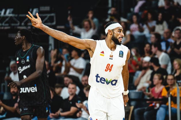 Armel Traore of ratiopharm Ulm gestures during the 2026–2027 BKT EuroCup match between ratiopharm Ulm and Balkan Botevgrad at the ratiopharm Arena on September 30, 2026, in Neu Ulm, Germany. Photo by Harry Langer, DeFodi Images