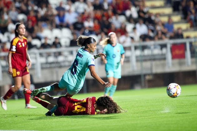 IPA89150024 - Roma vs. Barcelona during the AS Roma vs. FC Barcelona, Barca UEFA Champions League Women s soccer match in Rome, Italy, on September 30, 2026  Copyright: xLuigixMariani IPAxSportx xx IPA89150024