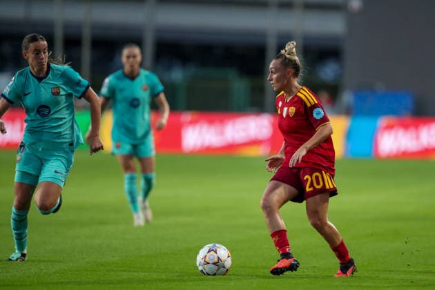 IPA89150025 - Roma vs. Barcelona during the AS Roma vs. FC Barcelona, Barca UEFA Champions League Women s soccer match in Rome, Italy, on September 30, 2026  Copyright: xLuigixMariani IPAxSportx xx IPA89150025