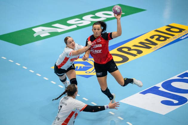 Jana Scheib, Thueringer HC, 20; Nieke Kuehne, HSG Blomberg Lippe, 09; Diana Doegg Magnusdottir, HSG Blomberg Lippe, 07 GER, Thuringer HC vs. HSG Blomberg Lippe, Handball, DHB Cup, 2026–2027 season, 2nd round, Wednesday, 7:00 p.m., September 30, 2026 GER, Thuringer HC vs. HSG Blomberg Lippe, Handball, DHB Cup, 2026–2027 season, Round 2, Wednesday, 7:00 p.m., September 30, 2026, Bad Langensalza Copyright: xMartinxHerbstx
