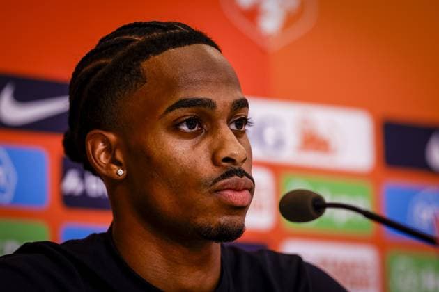 THESSALONIKI , 30-09-2026 , Toumba Stadium , season 2026 2027 , UEFA Nations League football , Picture shows Netherlands player Crysencio Summerville during the press conference, PK, Pressekonferenz md-1 Press conference Netherlands in Thessaloniki  x207759941x Copyright:
