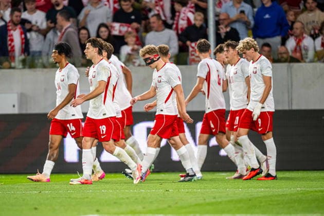 ARENA KATOWICE STADION MIEJSKI IM JANA FURTOKA UL NOWA BUKOWA 1 KATOWICE 30.09.2026 PILKA NOZNA U21, U 21 MISTRZOSTWA EUROPY KWALIFIKACJE SEZON 2026 2027 FOOTBALL European Championship, EM, Europameisterschaft QUALIFIERS SEASON 2026 2027 POLSKA VS SZWECJA POLAND VS SWEDEN DRUZYNA POLSKI PO GOLU CIESZYNKA FOT.Kamil Wolny NEWSPIX.PL --- newspix.pl 