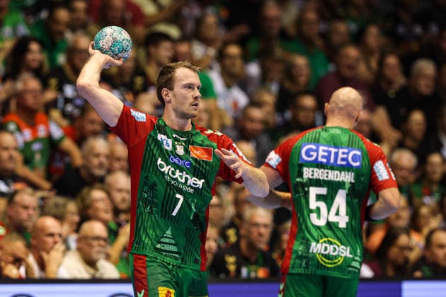 Felix Claar, SC Magdeburg, 7th Handball Bundesliga Season 2026–2027: SC Magdeburg vs. THW Kiel at the GETEC Arena in Magdeburg; Action, Handball, Germany, September 30, 2026