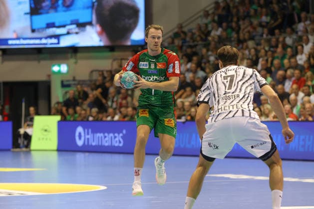 September 30, 2026, xgox, Opel HBL Handball, SC Magdeburg vs. THW Kiel (emspor), from left: Felix Claar (Magdeburg), 7 (Magdeburg)