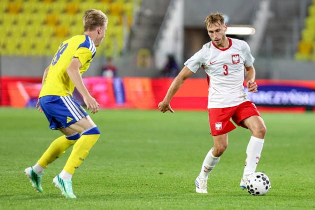 30.09.2026, Katowice Mecz eliminacji do Mlodziezowych Mistrzostw Europy Polska - Szwecja - Football Euro U21, U 21 - qualifications Match Poland - Sweden Nz. Michal Gurgul Fot. Michal Chwieduk Arena Akcji NEWSPIX.PL --- newspix.pl 