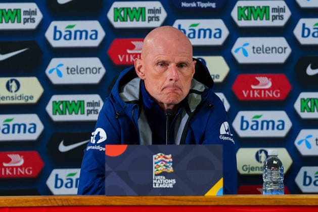 Soccer, Nations League: Wales vs. Norway, Nations League: Cardiff, Wales 20260930 National team coach Stale Solbakken during a press conference for training at Cardiff City Stadium on the day of the match against Wales Photo: Lise Aserud, NTB, Cardiff, Wales EDITORIAL USE ONLY RESTRICTED USE FOR BETTING COMPANIES  Copyright: xLisexAserudx xNTBx
