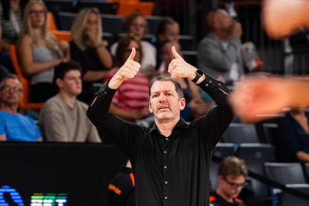 BKT EuroCup: Ratiopharm Ulm vs. Balkan Botevgrad, September 30, 2026, Ulm, GERMANY September 30, 2026 Ty Harrelson, head coach of ratiopharm Ulm, on the sidelines during the game between ratiopharm Ulm and Balkan Botevgrad on Matchday 1 of the BKT EuroCup at the ratiopharm Arena in Ulm Copyright: xBEAUTIFULxSPORTS Steinx
