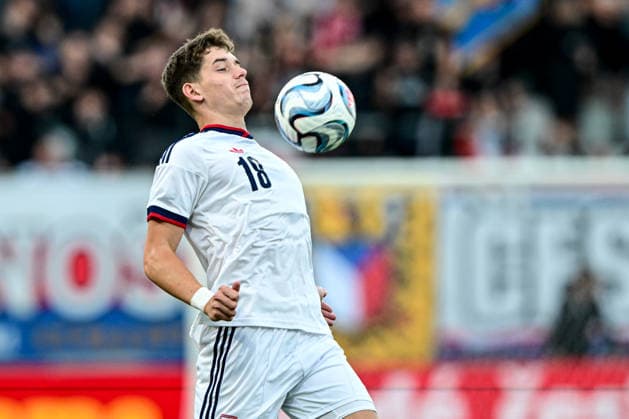 Tomas Jelinek (CZE) in action during the UEFA Under-21 European Football Championship qualifier Group B match Czechia vs Bulgaria, Hradec Kralove, Czech Republic, September 30, 2026. (CTKxPhoto DavidxTanecek) CTKPhotoP2026093008120  CTKPhotoP2026093008120