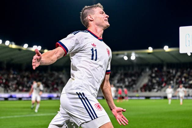 Lukas Masek (CZE) celebrates a goal in the UEFA Under-21 European Football Championship qualifier Group B match Czechia vs Bulgaria, Hradec Kralove, Czech Republic, September 30, 2026. (CTKxPhoto DavidxTanecek) CTKPhotoP2026093008339  CTKPhotoP2026093008339