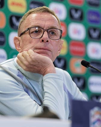 SOCCER - NL, IRL vs AUT DUBLIN,IRELAND,30.SEP.26 - SOCCER - UEFA Nations League, OEFB international match, Länderspiel, Nationalmannschaft Ireland vs Austria, preview, press conference, PK, Pressekonferenz team AUT. Image shows head coach Ralf Rangnick (AUT).  GEPAxpictures xArminxRauthner