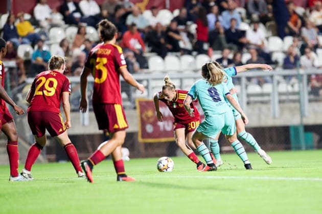 IPA89151705 - Roma vs. Barcelona during the AS Roma vs. FC Barcelona, Barca UEFA Champions League Women s soccer match in Rome, Italy, on September 30, 2026  Copyright: xLuigixMariani IPAxSportx xx IPA89151705