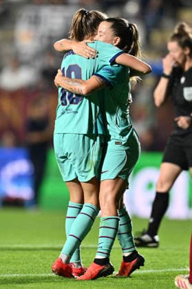 SOCCER - Women s Champions League - AS Roma vs. FC Barcelona, Barca Photo by IPA ABACAPRESS.COM89151540 - Claudia Pina of F.C. Barcelona celebrates after scoring the goal that made the score 0-3 during Matchday 2 of the 2026 27 UEFA Women s Champions League group stage, a soccer match between A.S. Roma and F.C. Barcelona at Tre Fontane Stadium on September 30, 2026, in Rome, Italy. Rome Italy  Copyright: xIPAxSport ABACAx