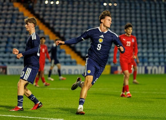 30.09.2026 Scotland U21, U 21 v Azerbaijan: Barney Stewart scores the first for Scotland  Copyright: xWilliexVassx NINTCHDBPICT001112376578