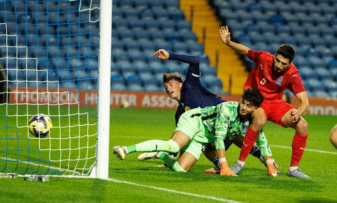 30.09.2026 Scotland U21, U 21 v Azerbaijan: Barney Stewart scores the second goal for Scotland  Copyright: xWilliexVassx NINTCHDBPICT001112377603