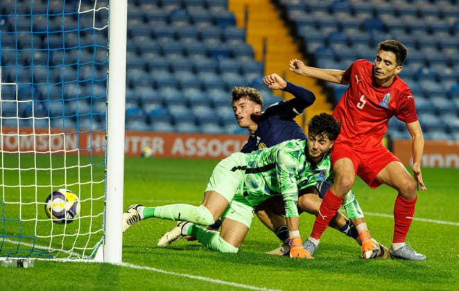 30.09.2026 Scotland U21, U 21 v Azerbaijan: Barney Stewart scores the second goal for Scotland  Copyright: xWilliexVassx NINTCHDBPICT001112377622