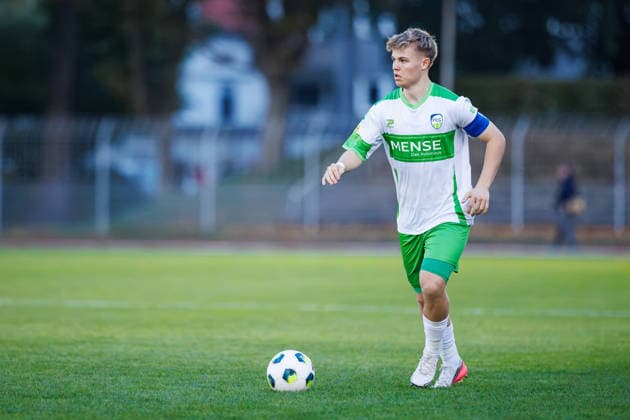 September 30, 2026, xkwix, Soccer, Krombacher Westphalia Cup, SC Herford vs. FC Gütersloh, Ludwig Jahn Stadium, Round of 16, 2026–2027 season, Erik Lanfer, FC Gütersloh 28. DFB regulations prohibit any use of photographs as image sequences and or quasi-video. Photo: xKamilxWilkowskixPressefotoKochx, North Rhine-Westphalia, Germany
