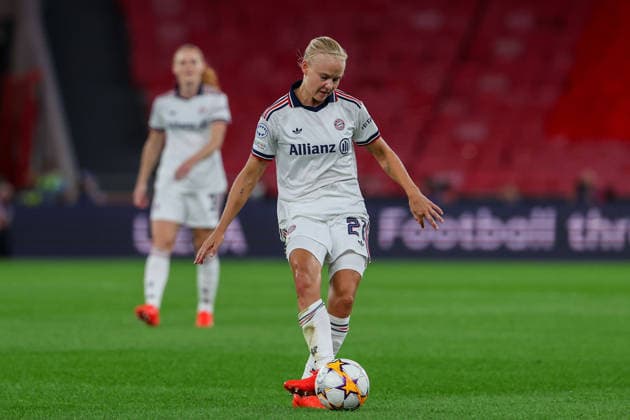 Lisbon, Portugal, September 30: Pernille Harder of FC Bayern Munich in action with the ball during the 2026–27 UEFA Women’s Champions League group stage Matchday 2 match between SL Benfica and FC Bayern Munich on September 30, 2024, in Lisbon, Portugal Copyright: HMBxMedia JoaquimxFerreira