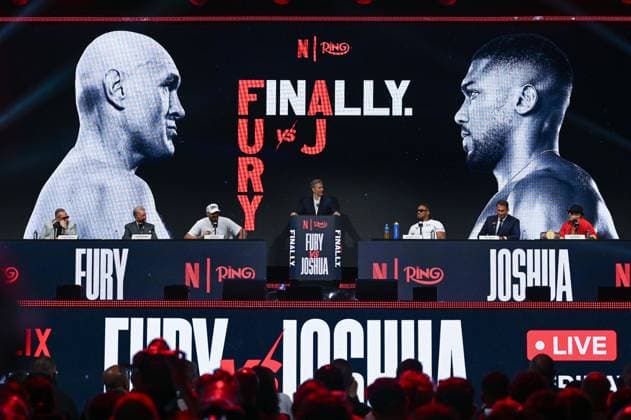 Tyson Fury and Anthony Joshua hold press conference, PK, Pressekonferenz in London before December clash LONDON, UNITED KINGDOM - SEPTEMBER 30: British heavyweight boxers Tyson Fury (L) and Anthony Joshua (R) hold a press conference at the British Airways ARC at Olympia ahead of their bout on December 11 at Principality Stadium in Cardiff, in London, United Kingdom on September 30, 2026. Rasid Necati Aslim Anadolu London United Kingdom. Editorial use only. Please get in touch for any other usage.  Copyright: x2026xAnadoluxRasidxNecatixAslimx